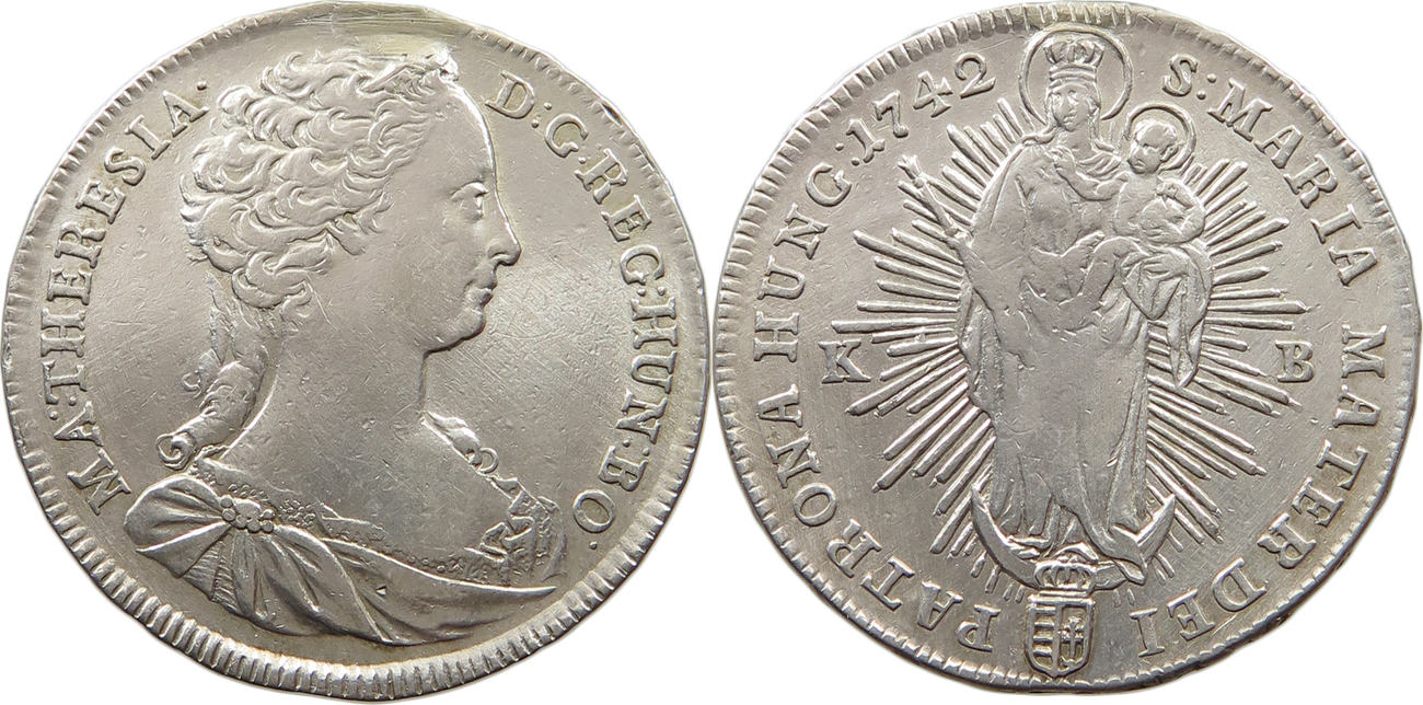 1 2 Taler 1742 Kb Haus Habsburg Maria Theresia 1740 1780 Vf Ma