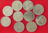 COLLECTION LOT CANADA 1 DOLLAR 10PC 156G #xx40 3357 DIV.