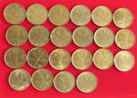 COLLECTION LOT ITALY 20 ALL DIFFERENT DATES LIRE 22PC 79G DIV.