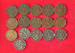 COLLECTION LOT 2 ÖRE COLLECTION LOT SWEDEN 2 ÖRE ALL DIFFERENT DATES 1920-1948 16PC 62G DIV.