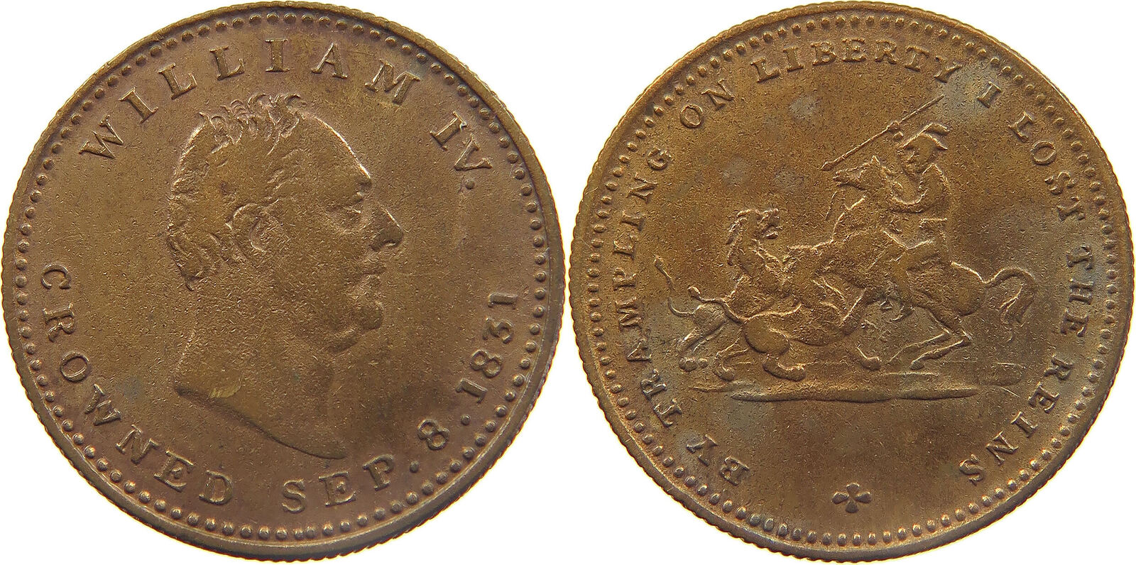 1830-1837 William IV Copper Penny