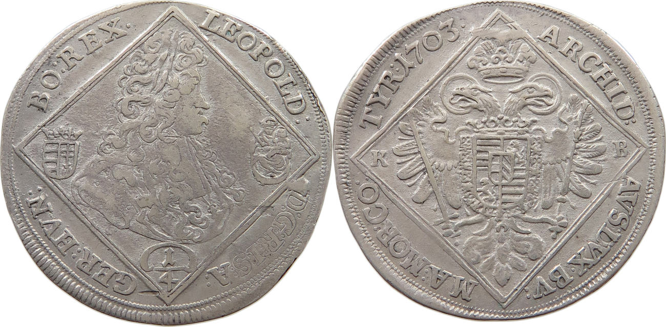 1 4 Taler 1703 Kb Haus Habsburg Leopold I 1657 1705 Selten Vf