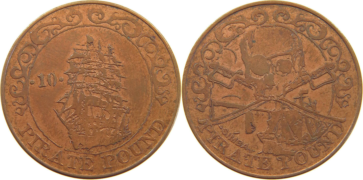 GREAT BRITAIN MEDAL PIRATE POUND SIMBA VF | MA-Shops