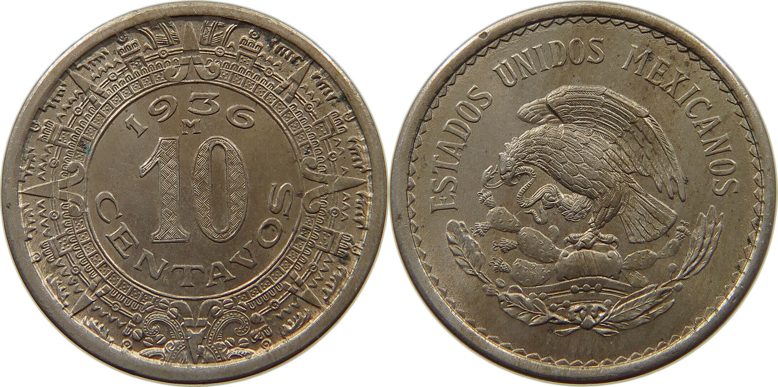 MEXICO 10 CENTAVOS 1936 VF