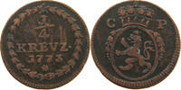 PFALZ KURLINIE 1/4 KREUZER Karl Theodor 1743-1799 -