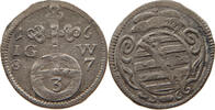 SACHSEN GOTHA ALTENBURG 3 PFENNIG Friedrich I. 1675-1691 -