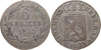 6 KREUZER 1825 NASSAU Wilhelm 1816-1839 SS