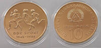 DDR 10 MARK Sportbund VERGOLDET -