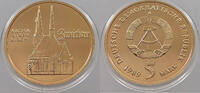 5 MARK 1989 DDR Zwickau VERGOLDET UNC