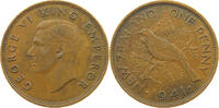 NEW ZEALAND PENNY 1941 George VI. (1936-1952) SS 4.69 US$  +  8.20 US$ shipping