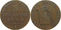 3 PFENNIG 1844 A REUSS JÜNGERE LINIE ZU SCHLEIZ Heinrich LXXII. 1822-1848 SS