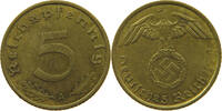 5 REICHSPFENNIG 1938 A DRITTES REICH WEAK STRUCK DATE SS