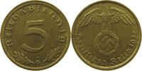 5 REICHSPFENNIG 1938 G DRITTES REICH OFF-CENTER SS