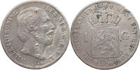NETHERLANDS GULDEN Willem III. 1849-1890 PERIOD RESTRIKE, FÄ -