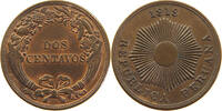 PERU 2 CENTAVOS RED LUSTRE -