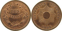 PERU 2 CENTAVOS RED LUSTRE -