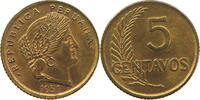 PERU 5 CENTAVOS THICK PLANCHET -