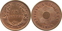 PERU CENTAVO RED LUSTRE DOUBLE STRUCK -