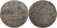 3 KREUZER 1818 SACHSEN COBURG SAALFELD Ernst (1806-1826) SS