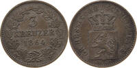 HESSEN DARMSTADT 3 KREUZER Ludwig III. 1848-1877. -