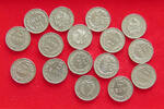 ROMANIA 15 BANI COLLECTION LOT ROMANIA 15 BANI 16PC 46G -