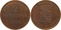 SACHSEN MEININGEN 2 PFENNIG Bernhard Erich Freund 1821-1866 -