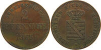 SACHSEN MEININGEN 2 PFENNIG Bernhard Erich Freund 1803-1866. -
