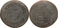 SACHSEN MEININGEN 3 KREUZER Bernhard Erich Freund (1803-1866) -