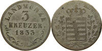 SACHSEN MEININGEN 3 KREUZER Bernhard Erich Freund (1803-1866) -