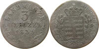 SACHSEN MEININGEN 3 KREUZER Bernhard Erich Freund (1803-1866) -