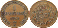 SECHSLING 1850 SCHLESWIG-HOLSTEIN KÖNIGLICHE LINIE Unter Statthalterschaft 1848-1851. SS