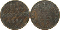 MECKLENBURG STRELITZ 3 PFENNIG Georg 1816-1860. -