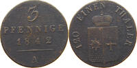 3 PFENNIG 1842 WALDECK Georg Heinrich 1813-1845 SS-
