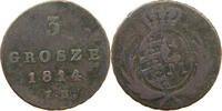 3 GROSZE 1814 IB POLAND Fürstentum Warschau (1807-1815) S