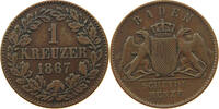 BADEN DURLACH 1 KREUZER Friedrich I. (1852-1907) -