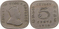 CEYLON 5 CENTS EDWARD VII. (1901 - 1910) -
