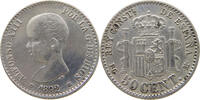50 CENTAVOS 1892 92 SPAIN ALFONSO XIII. (1886–1941) DOUBLE STRUCK DATE SS
