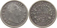 INDIA BRITISH 1/4 RUPEE WILLIAM IV. (1830-1837) EAST INDIA COMPANY -