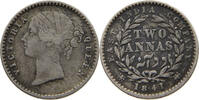 INDIA BRITISH 2 ANNAS VICTORIA (1837-1901) EAST INDIA COMPANY -
