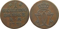 1 SKILLING 1771 DENMARK CHRISTIAN VII. (1766-1808) SS