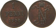 1 PENNI 1900 FINLAND NIKOLAUS II. (1894-1917) MINTING ERROR CUT EDGE SS