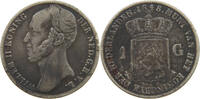 1 GULDEN 1848 NETHERLANDS WILLEM II. 1840-1849 S