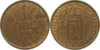 NORWAY 1 ÖRE HAAKON VII. (1905-1957) DOUBLE STRUCK 3 -