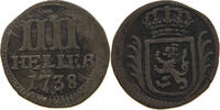 HESSEN DARMSTADT 4 HELLER Friedrich I. 1730-1751 -