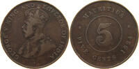 MAURITIUS 5 CENTS GEORGE V. (1910-1936) -