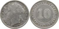 STRAITS SETTLEMENTS 10 CENTS VICTORIA (1837-1901) -