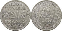 TUNISIA 20 FRANCS FRENCH PROTECTORATE AHMAD II. (1929-1942) -