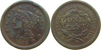 LARGE CENT 1856 UNITED STATES OF AMERICA BRAIDED HAIR SLANTED 5 S-SS