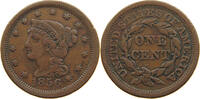 LARGE CENT 1856 UNITED STATES OF AMERICA BRAIDED HAIR UPRIGHT 5 S
