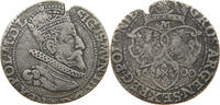Polen 6 groscher Zeitgenössische Fälschung, old restrike Sigismund III., 1587-1632, -